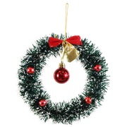 Tinsel Hanging Mini Wreath 16cm 3