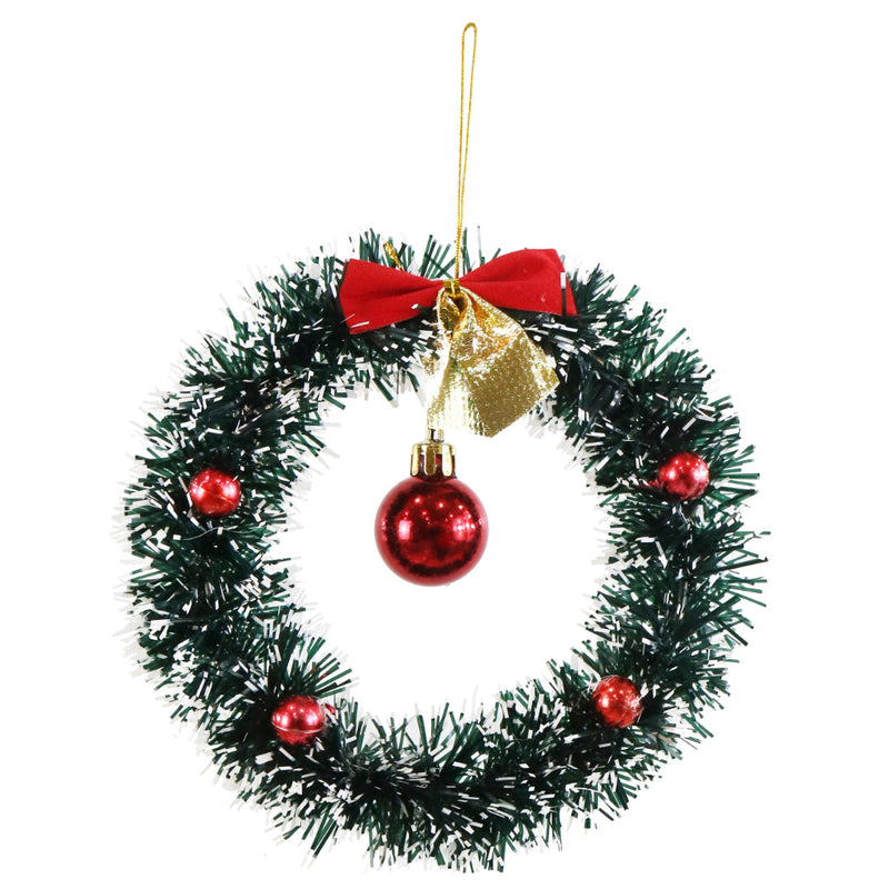 Tinsel Hanging Mini Wreath 16cm 3