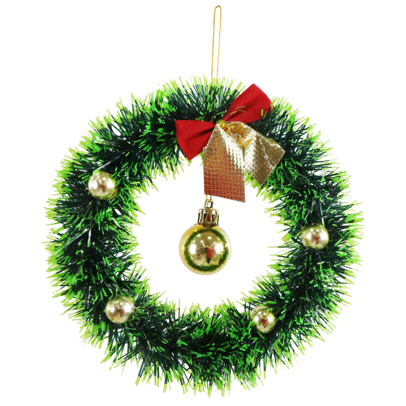 Tinsel Hanging Mini Wreath 16cm 4