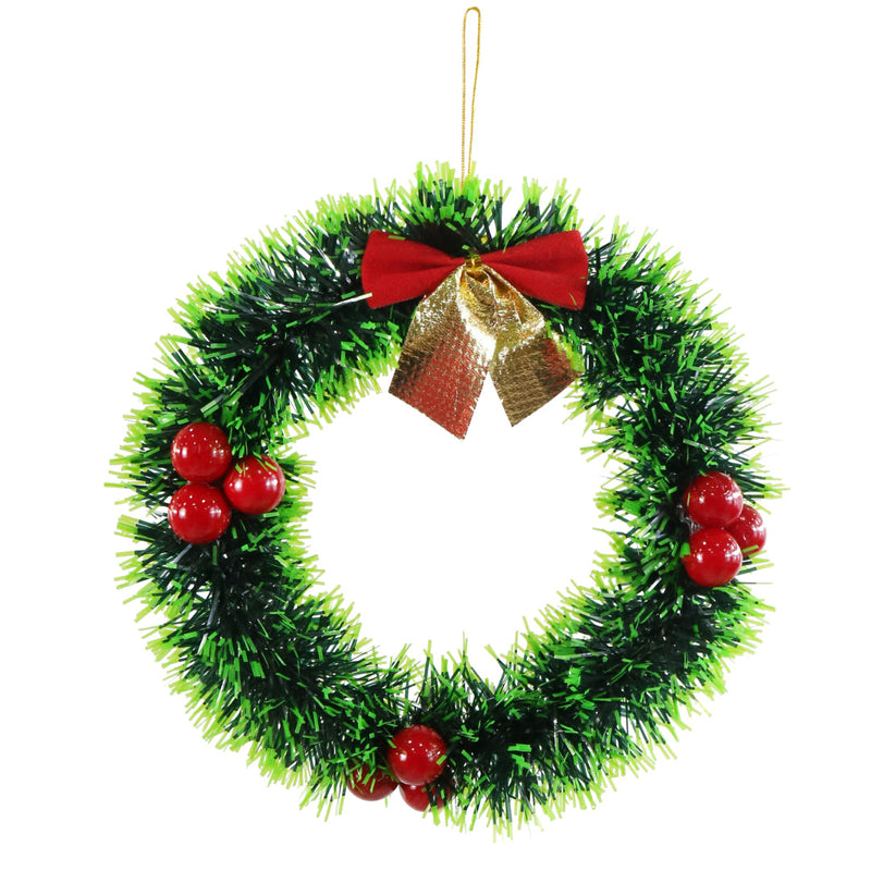 Tinsel Hanging Mini Wreath 16cm 5