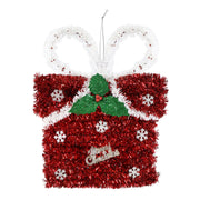 Tinsel Present Plaque Assorted 2