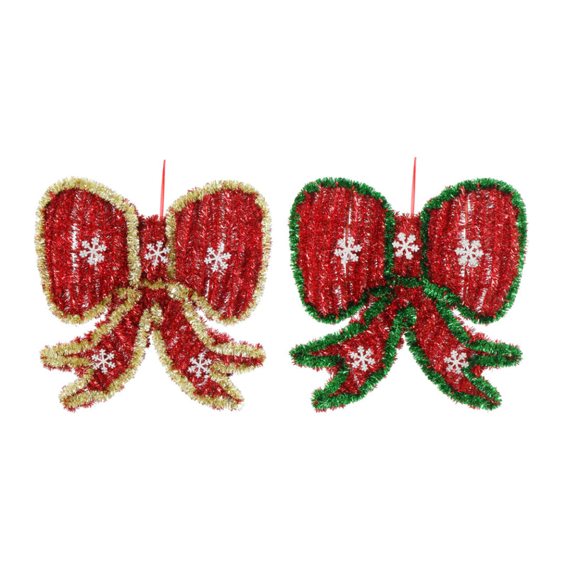 Tinsel Hanging Bow Assorted
