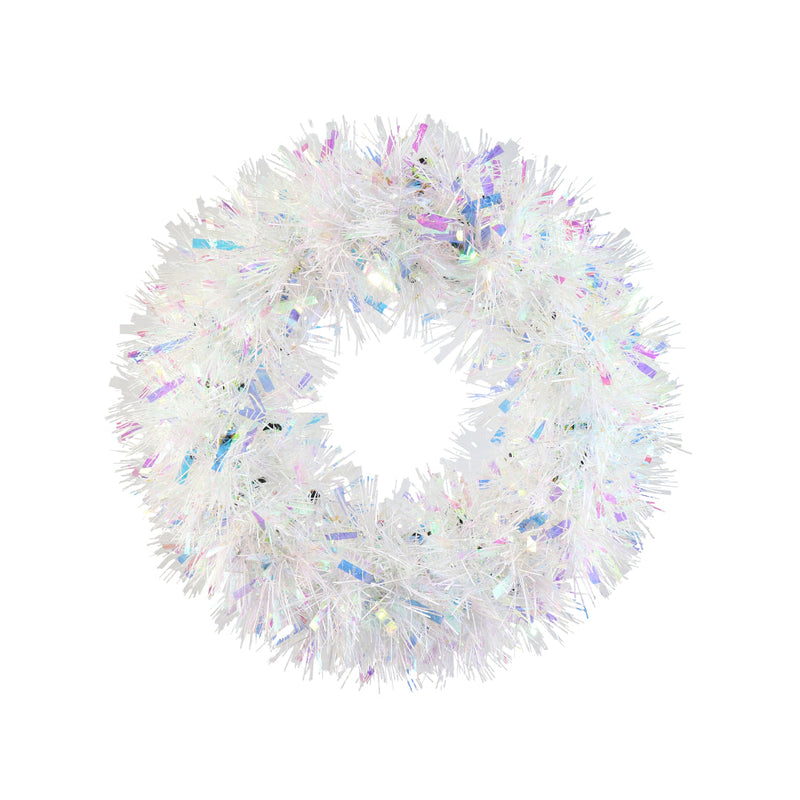 Tinsel Wreath Iridescent 30cm Assorted 3