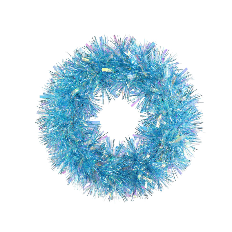 Tinsel Wreath Iridescent 30cm Assorted 4