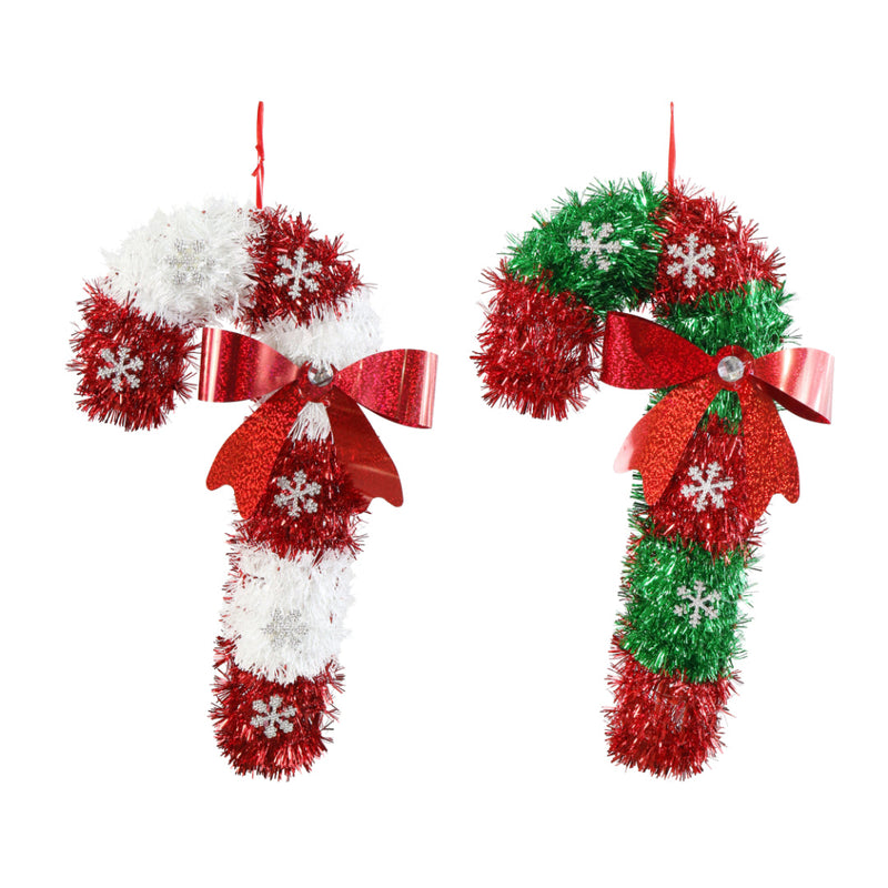 Tinsel Hanging Candycane Assorted