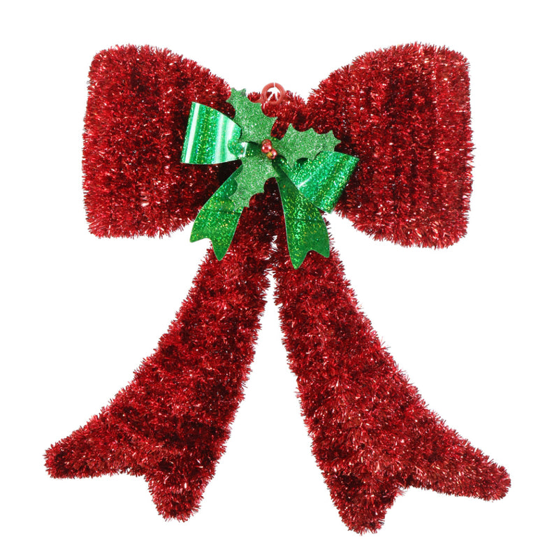 Tinsel Red Bow Plaque