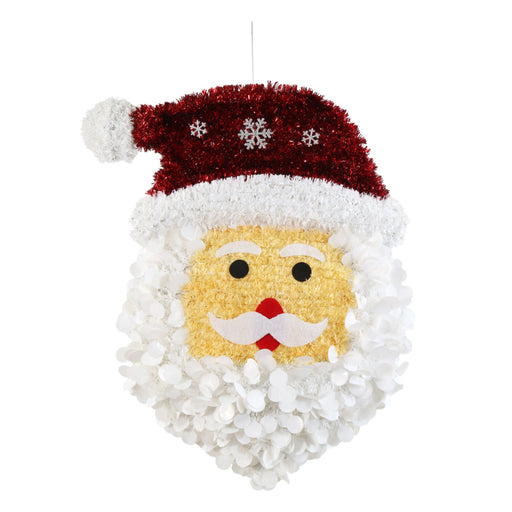 Tinsel Giant Santa Face Plaque