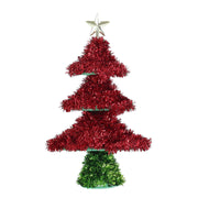 Tinsel Tiered Table Tree 20cm Assorted 2