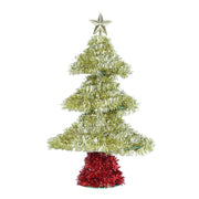 Tinsel Tiered Table Tree 20cm Assorted 4