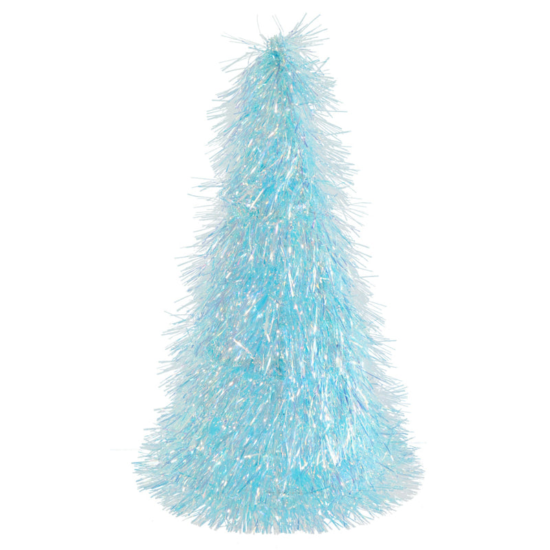 Tinsel Cone Tree Iridescent 26cm Assorted 2