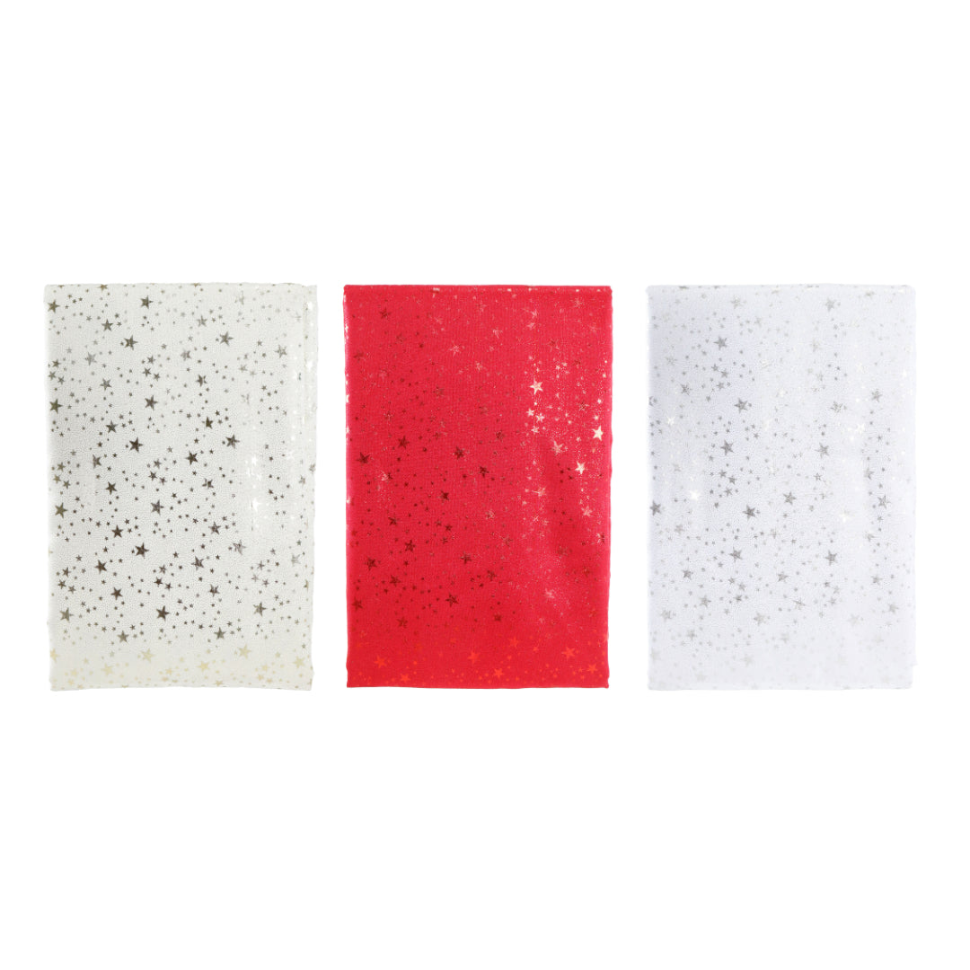 Table Cloth Christmas Stars 140x225cm Assorted - Roni's