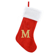 Alphabet Velvet Stocking Gold Letter 50cm Assorted 13