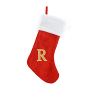 Alphabet Velvet Stocking Gold Letter 50cm Assorted 16