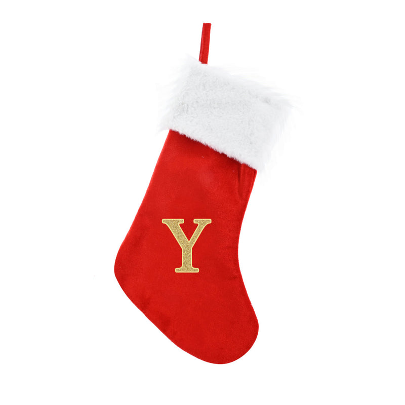 Alphabet Velvet Stocking Gold Letter 50cm Assorted 21