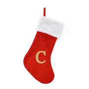 Alphabet Velvet Stocking Gold Letter 50cm Assorted 3