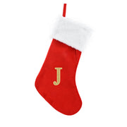 Alphabet Velvet Stocking Gold Letter 50cm Assorted 10