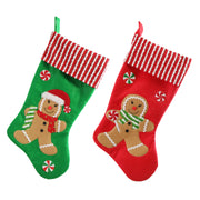 Gingerbread Stocking Candy Trim 40cm Assorted