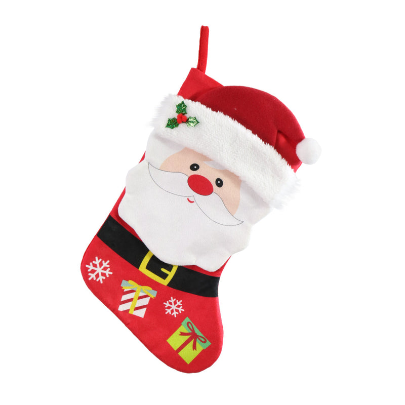 3D Stocking Character Face Velveteen 46cm Assorted 2