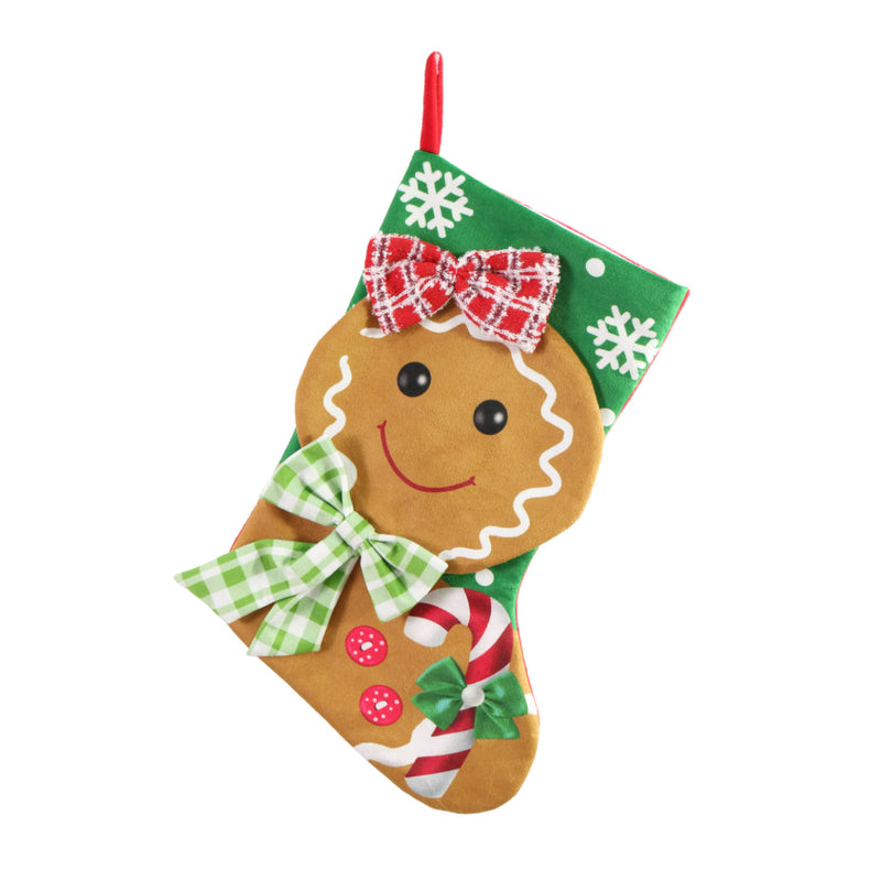 3D Stocking Character Face Velveteen 46cm Assorted 3