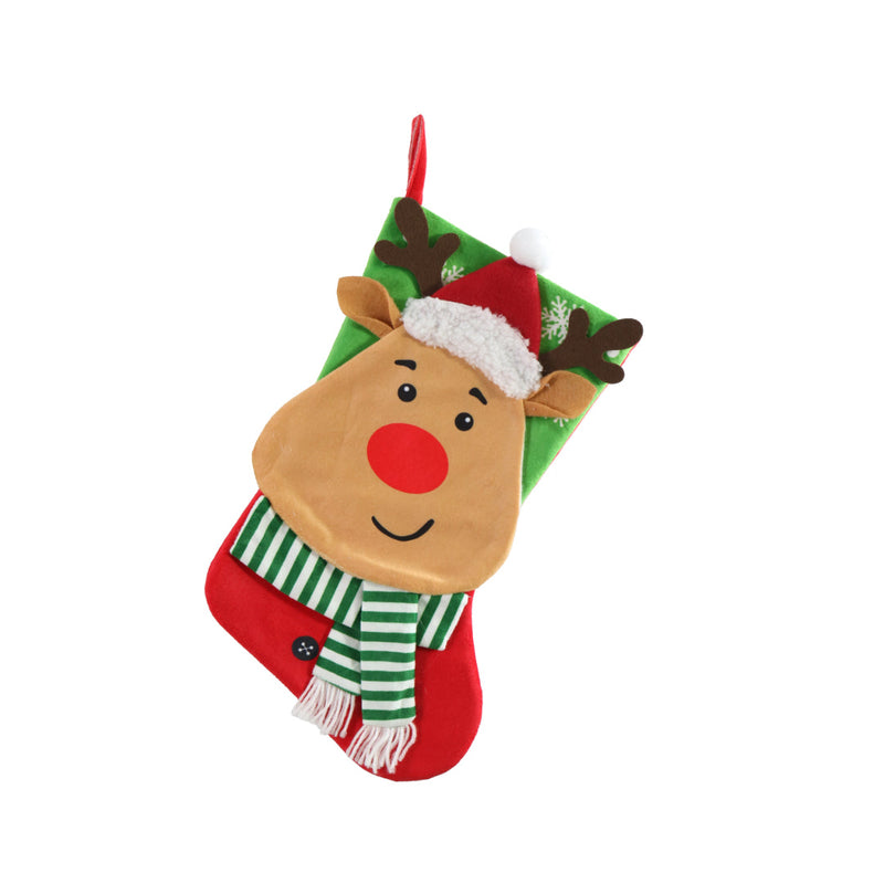 3D Stocking Character Face Velveteen 46cm Assorted 5