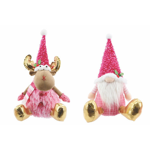 Pink Candy Gnome/Reindeer 36cm Assorted