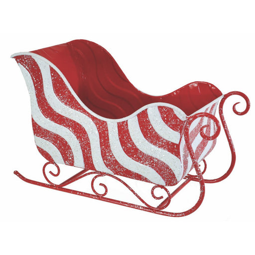 Metal Candycane Sleigh 