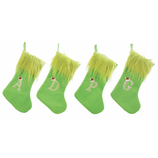 Mean Green Alphabet Stocking 45cm Assorted