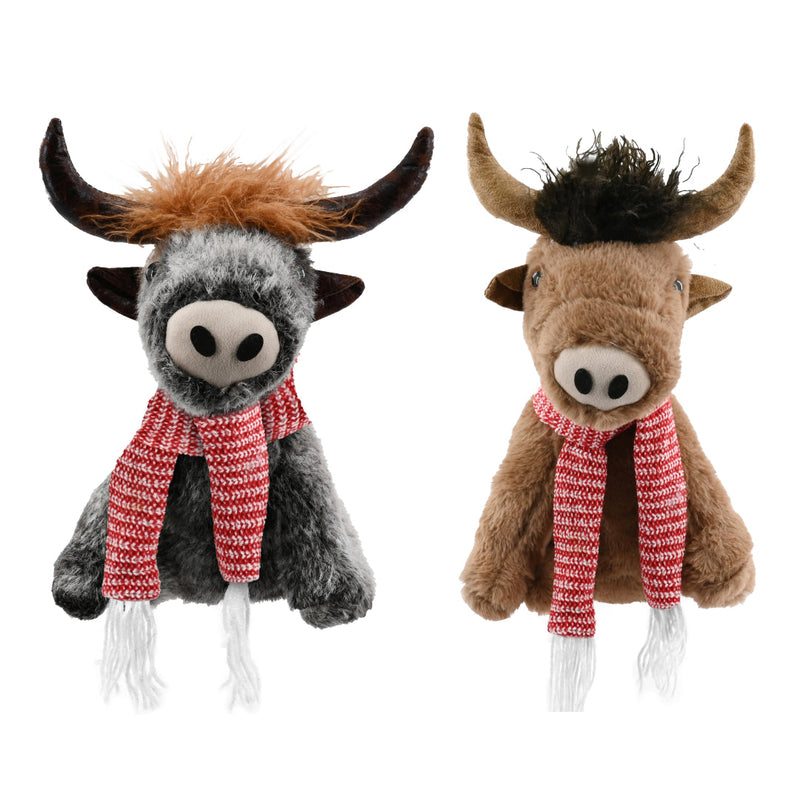 Christmas Highland Cow Knit Scarf 37cm Assorted