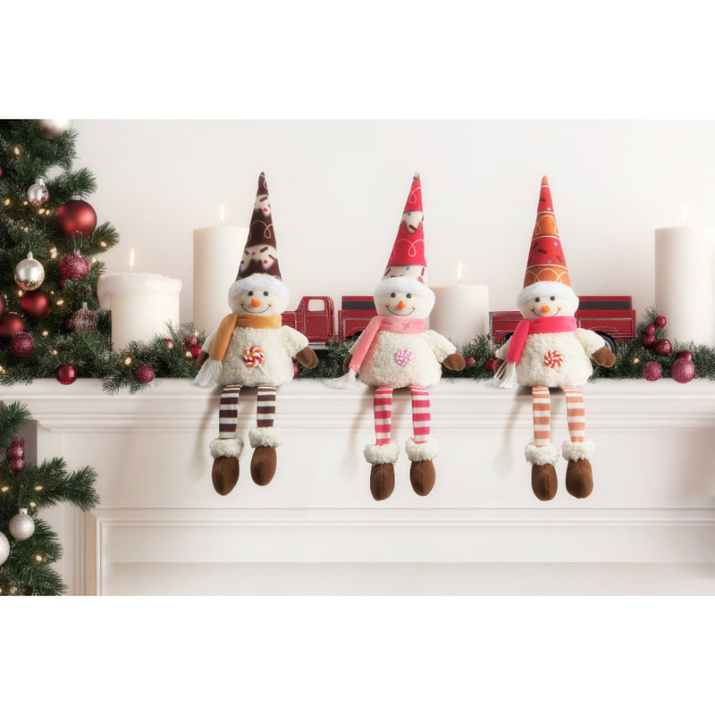 Ice-Cream Snowman Dangly Leg 50cm Assorted 5
