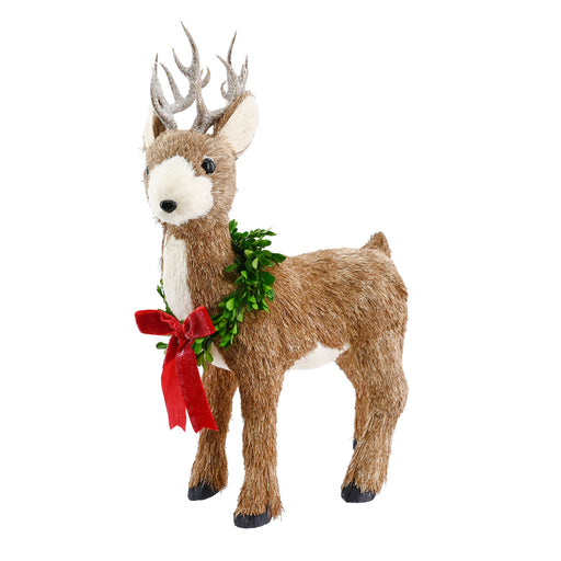 Sisal Standing Reindeer Wreath Collar 49cm