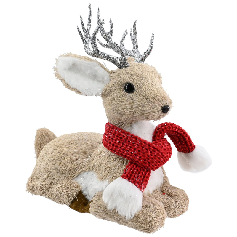 Poly-Fur Reindeer Silver Antler with Scarf Assorted 3