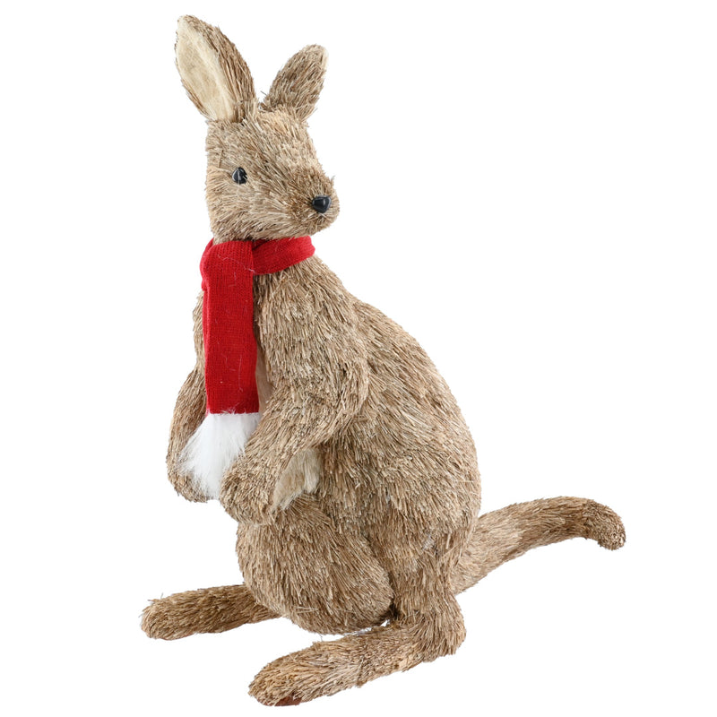 Sisal Kangaroo w/Scarf Standing
