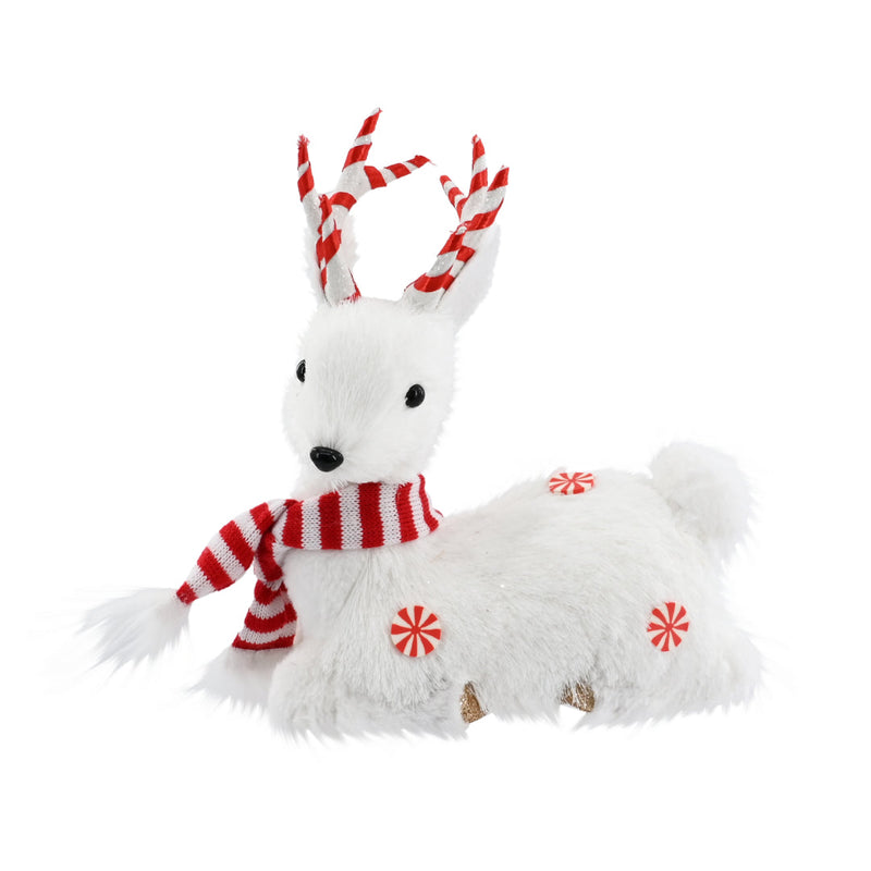 White Candy Sisal Sitting Deer 27cm