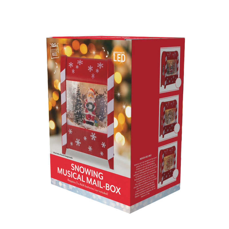 LED Musical Snowing Mini Postbox Assorted 14