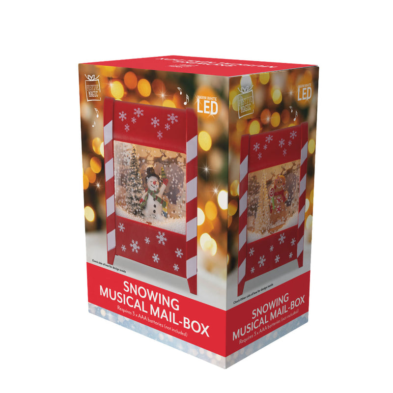 LED Musical Snowing Mini Postbox Assorted 15