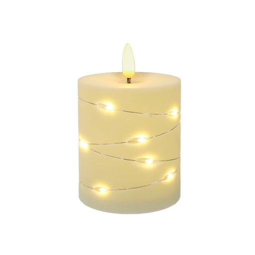 LED Micro Wire Flicker Pillar Candle B/OP