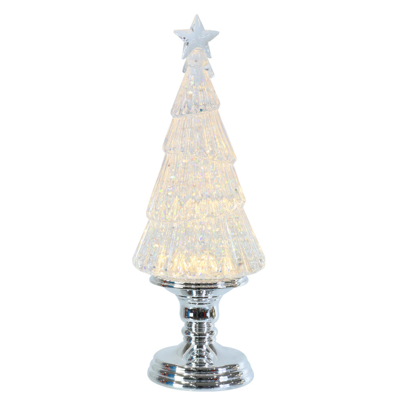 Glitter Swirl Chrome Tree Timer 26cm Assorted 3