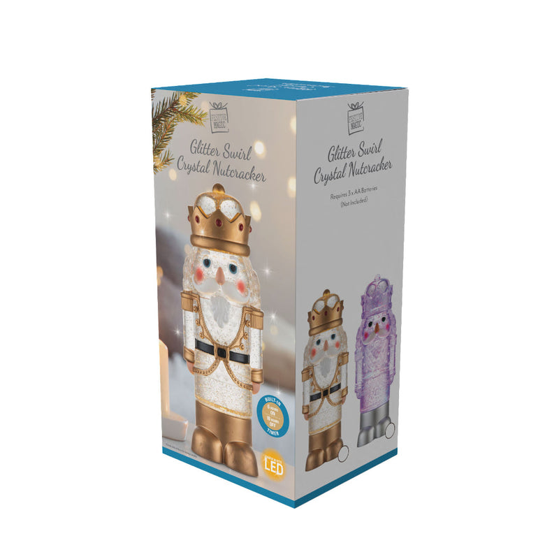 Glitter Swirl Crystal Nutcracker Timer 31cm Assorted 9
