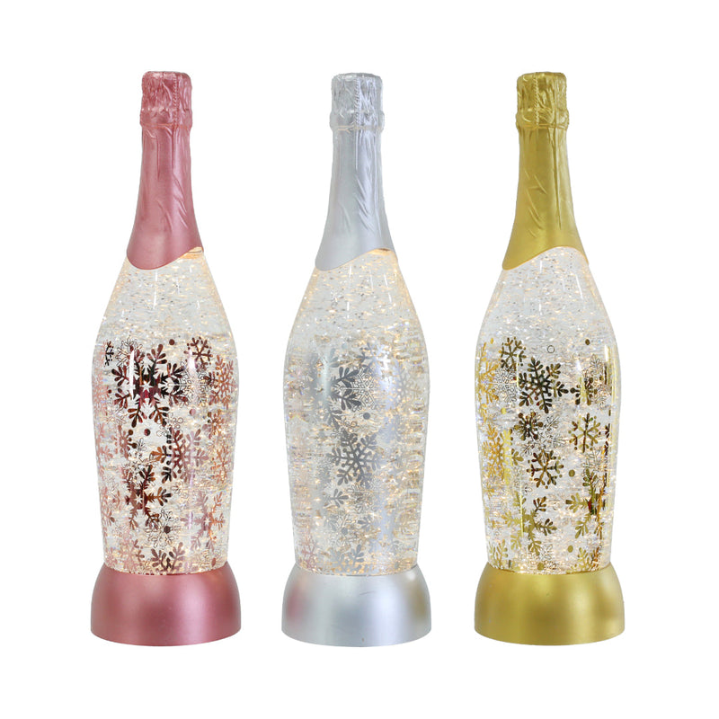 Glitter Swirl Snowflake Champagne USB 34cm Assorted