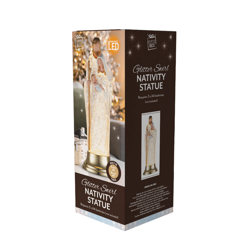 Glitter Swirl Nativity Statue Timer 3