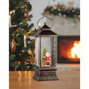 Glitter Swirl Music Lantern Santa Scene USB Assorted 5