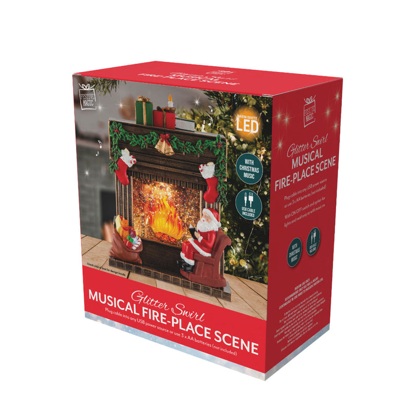 Glitter Swirl Music Mantlepiece Scene USB Assorted 6