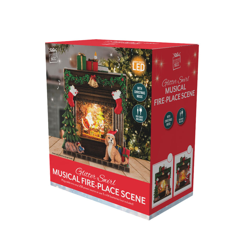 Glitter Swirl Music Mantlepiece Scene USB Assorted 7