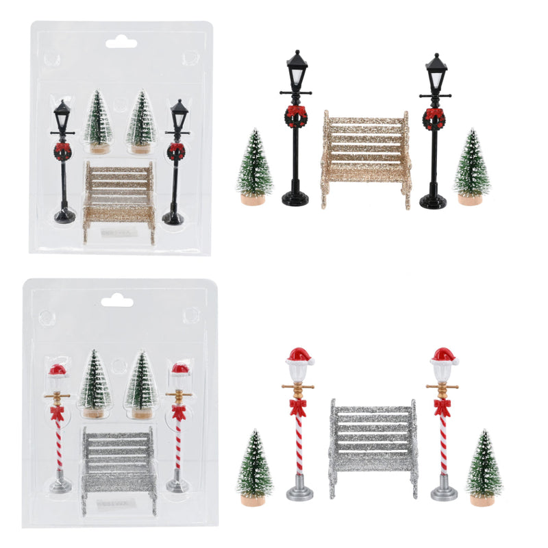 Christmas Village Street Scene 5pc Assorted