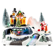 LED Musical Village Scene F/Optic USB Assorted 3