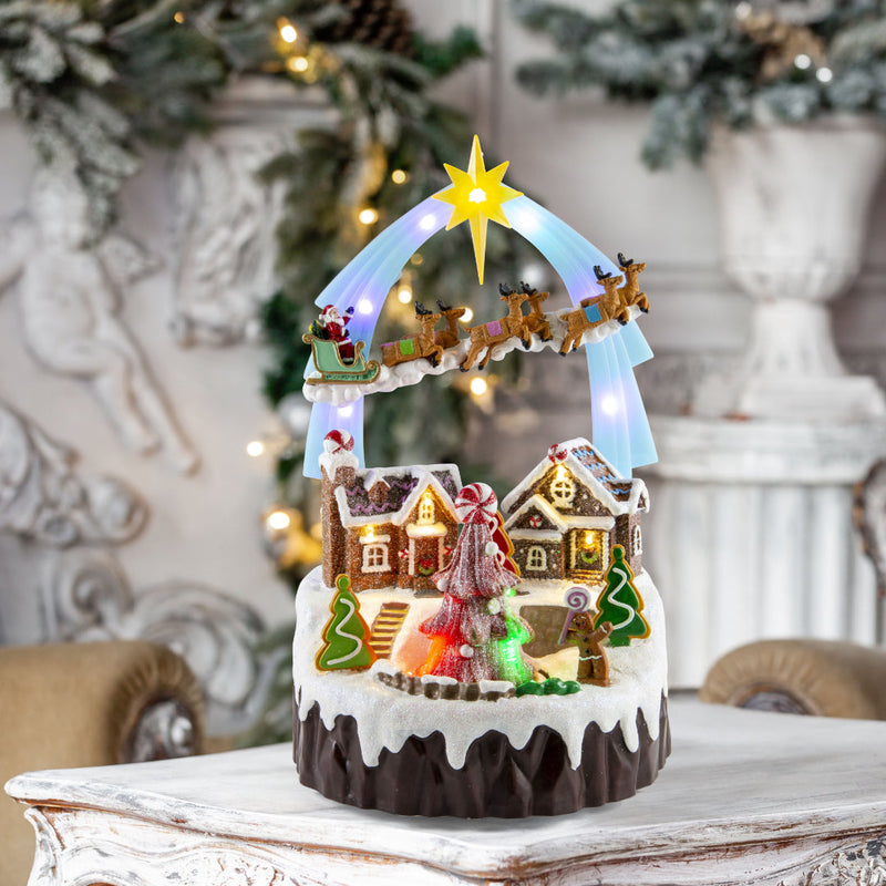 LED Musical Sleigh Arch Village Scene USB Assorted 4