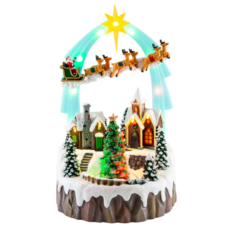 LED Musical Sleigh Arch Village Scene USB Assorted 5