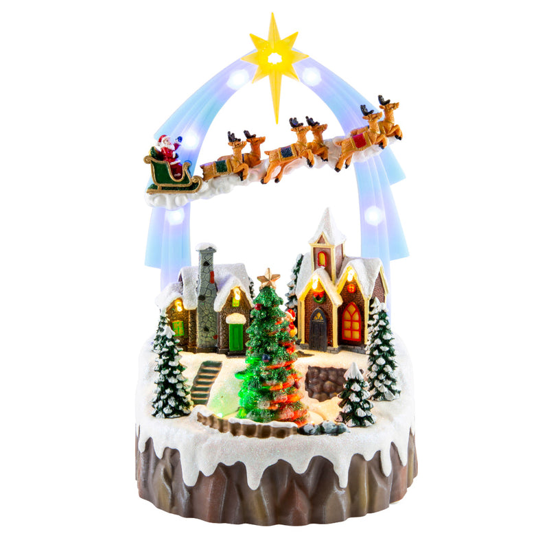 LED Musical Sleigh Arch Village Scene USB Assorted 6