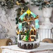 LED Musical Sleigh Arch Village Scene USB Assorted 7