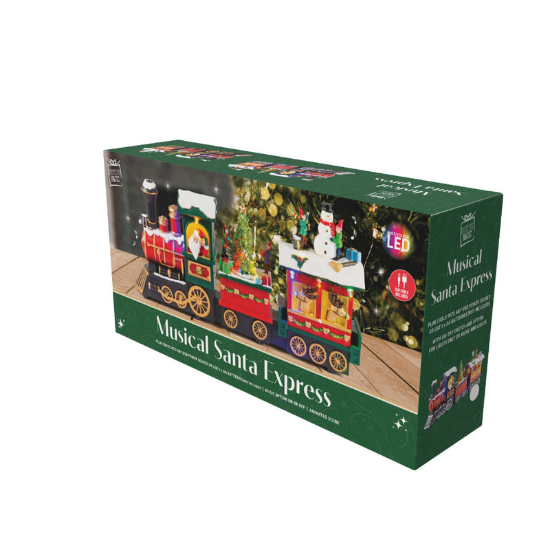 Santa Musical Train Set LED Musical Santa Express Train USB Assorted - Roni's — Ronis